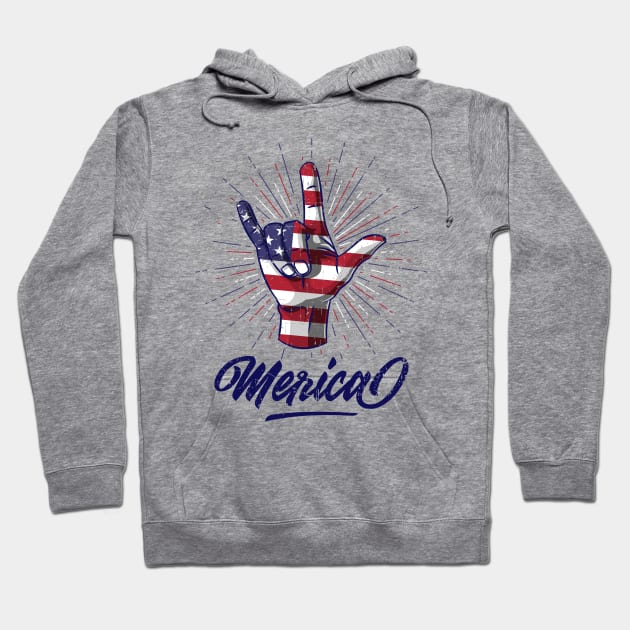 Love Merica Patriotic Independence Day Shirt 4th of July Hoodie by teeleoshirts